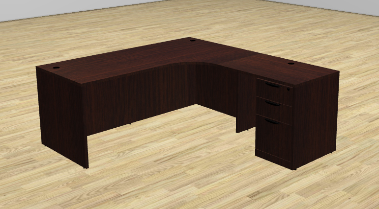Radial L Desk with File