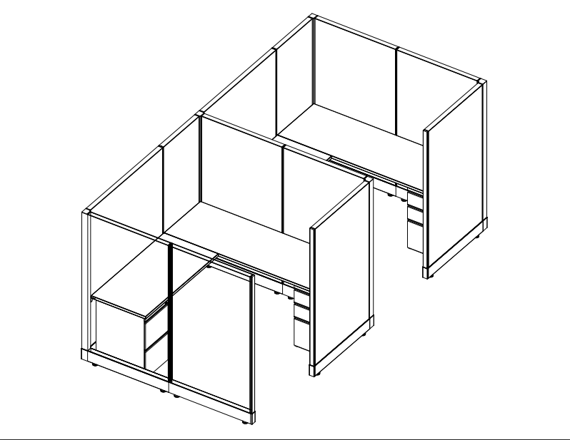 Systems In-Stock Cubicles (Herman Miller AO2 Style) - 6'x6' Double Workstation