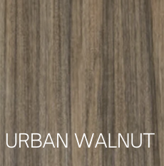 Urban Walnut laminate finish swatch for Systems In-Stock cubicles, a Herman Miller AO2 alternative