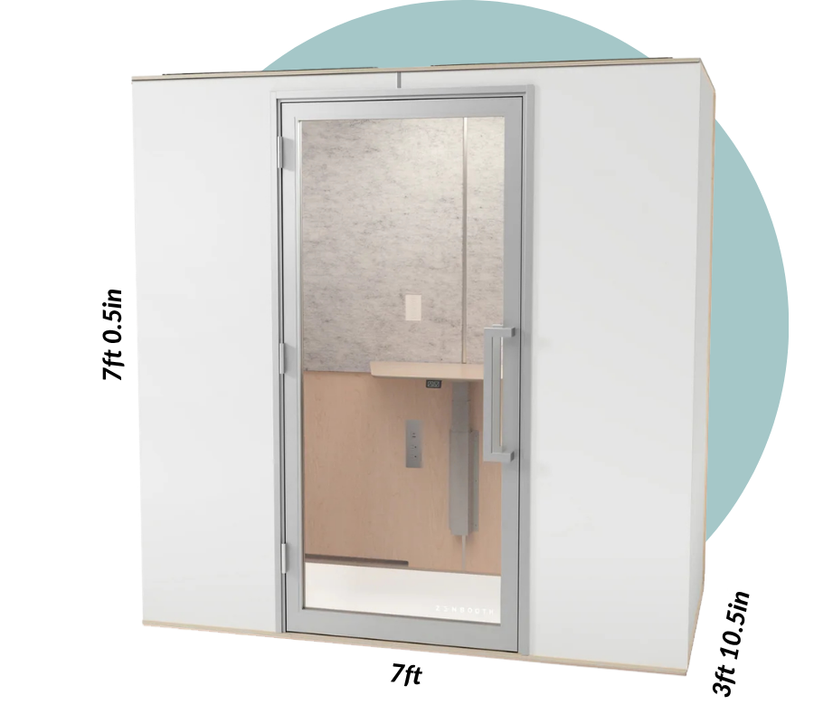Zenbooth Duo White exterior dimensions