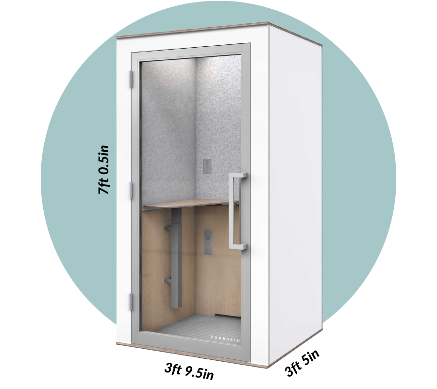 Zenbooth Solo White exterior dimensions