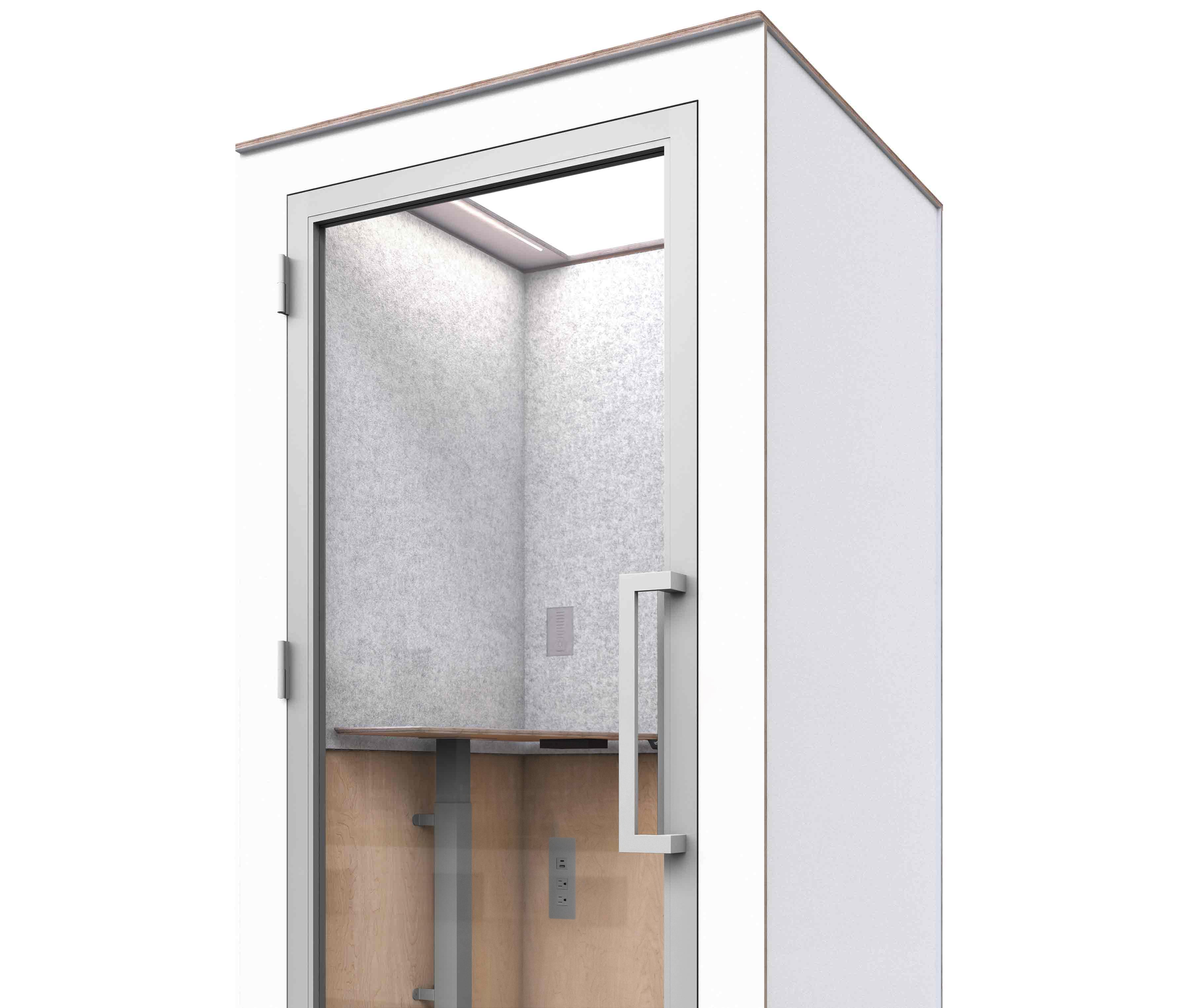 Zenbooth Solo White exterior with skylight