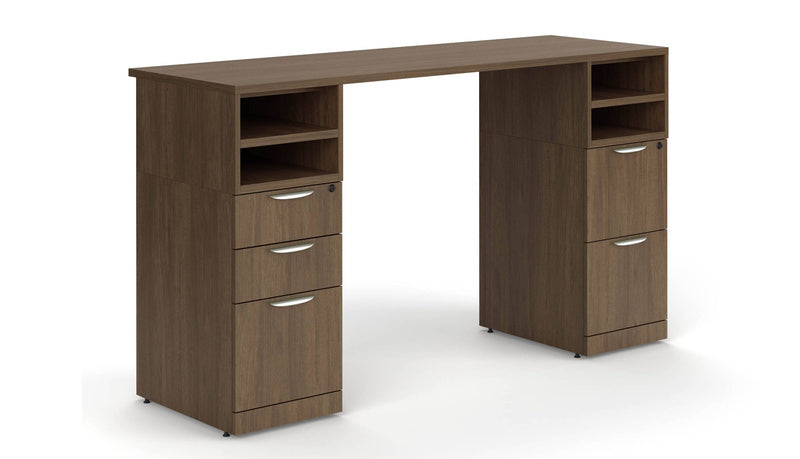 Deluxe Pedestal Box-Box-File with Open Shelving