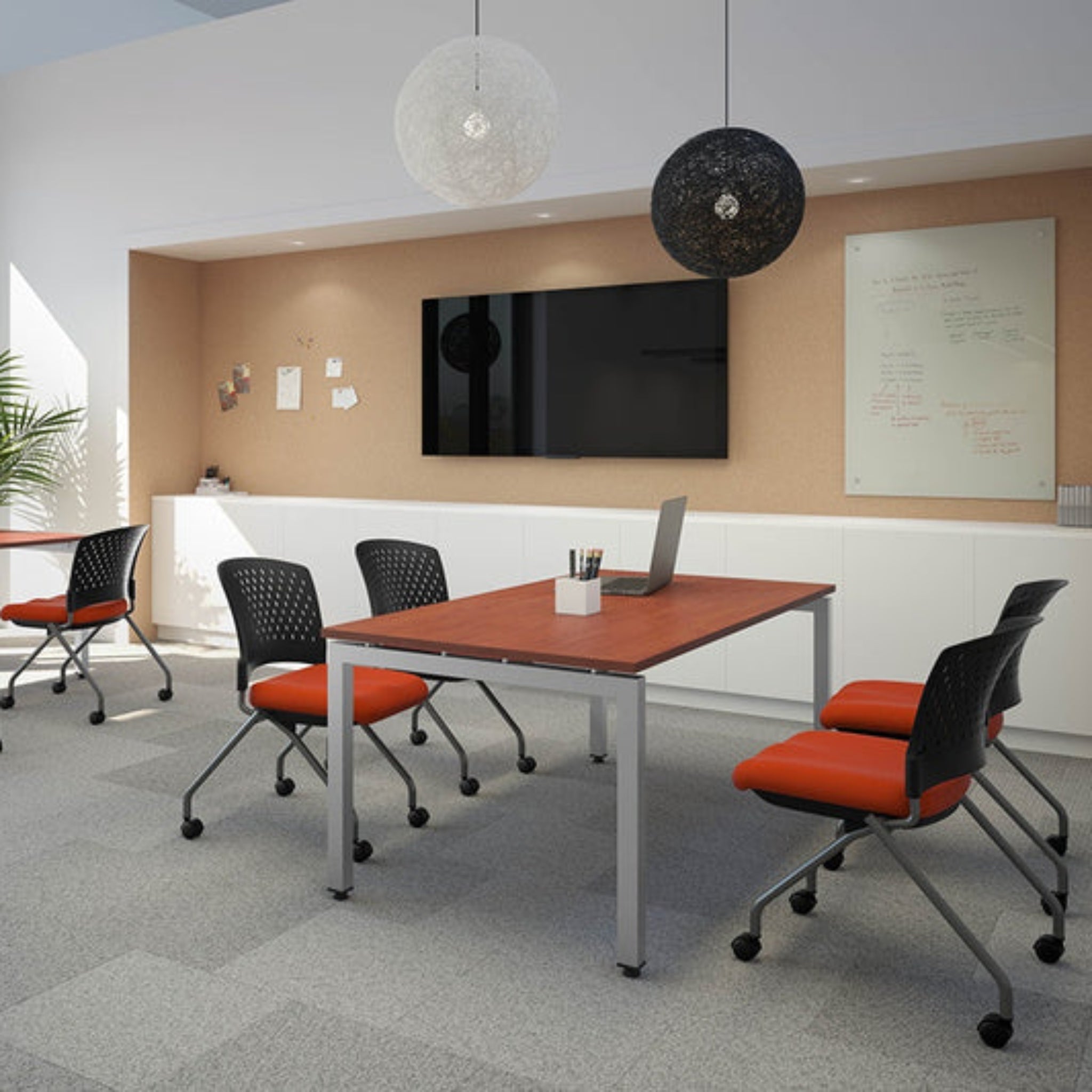 Agenda Armless Nesting Chair Orange