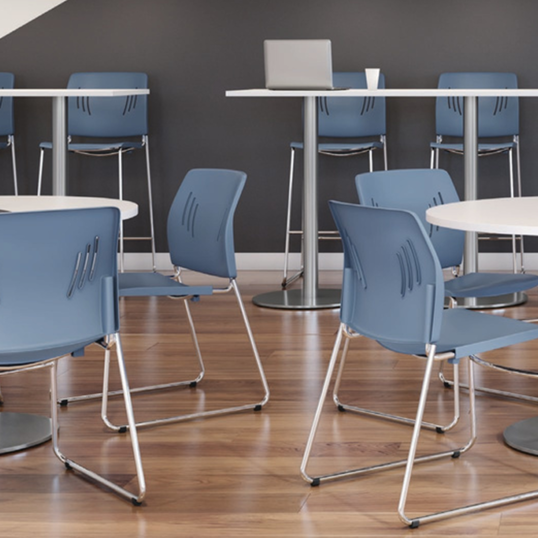 Agenda Plus Cafe Height Chair Blue