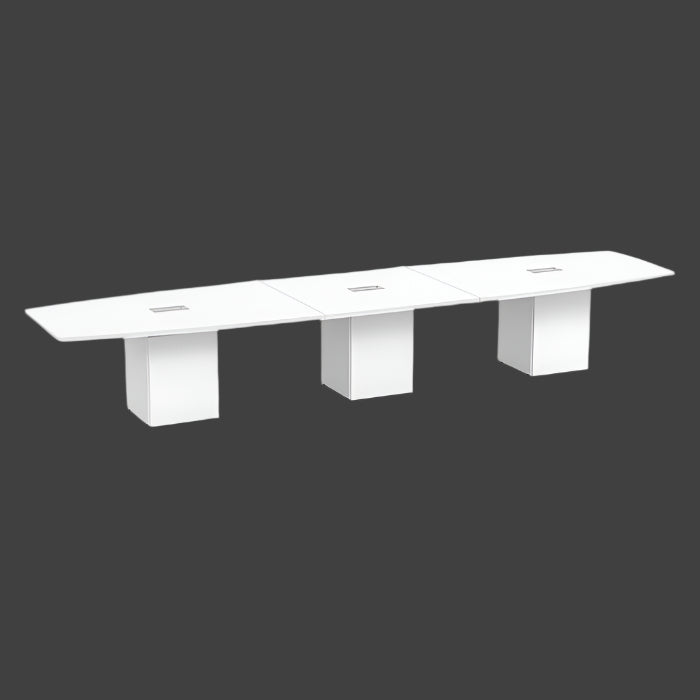 Boat-Shaped Cube Base Conference Table