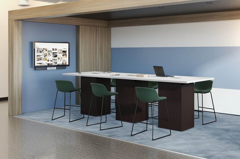 Cafe Height Square Top Cube Base Conference Table