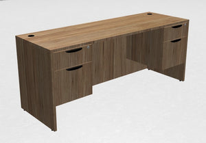 Classic Series Credenza Desk with Hanging Pedestals