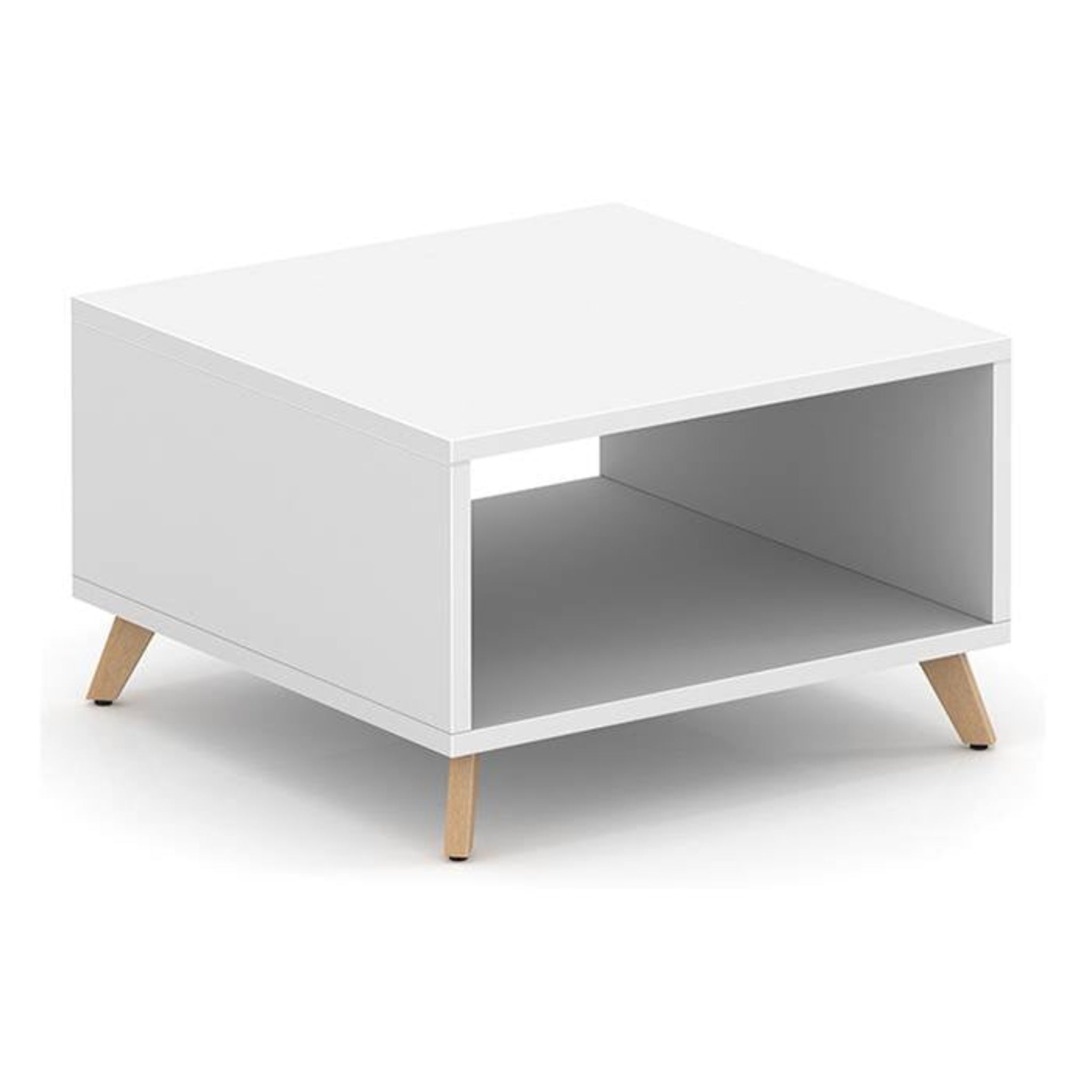 Cube Coffee Table White Natural