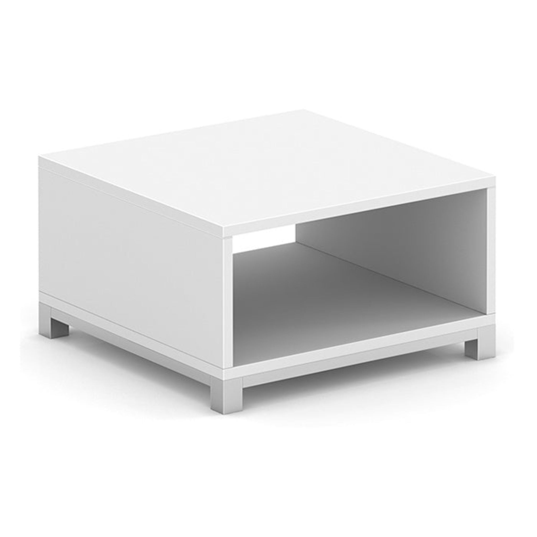 Cube Coffee Table White Silver