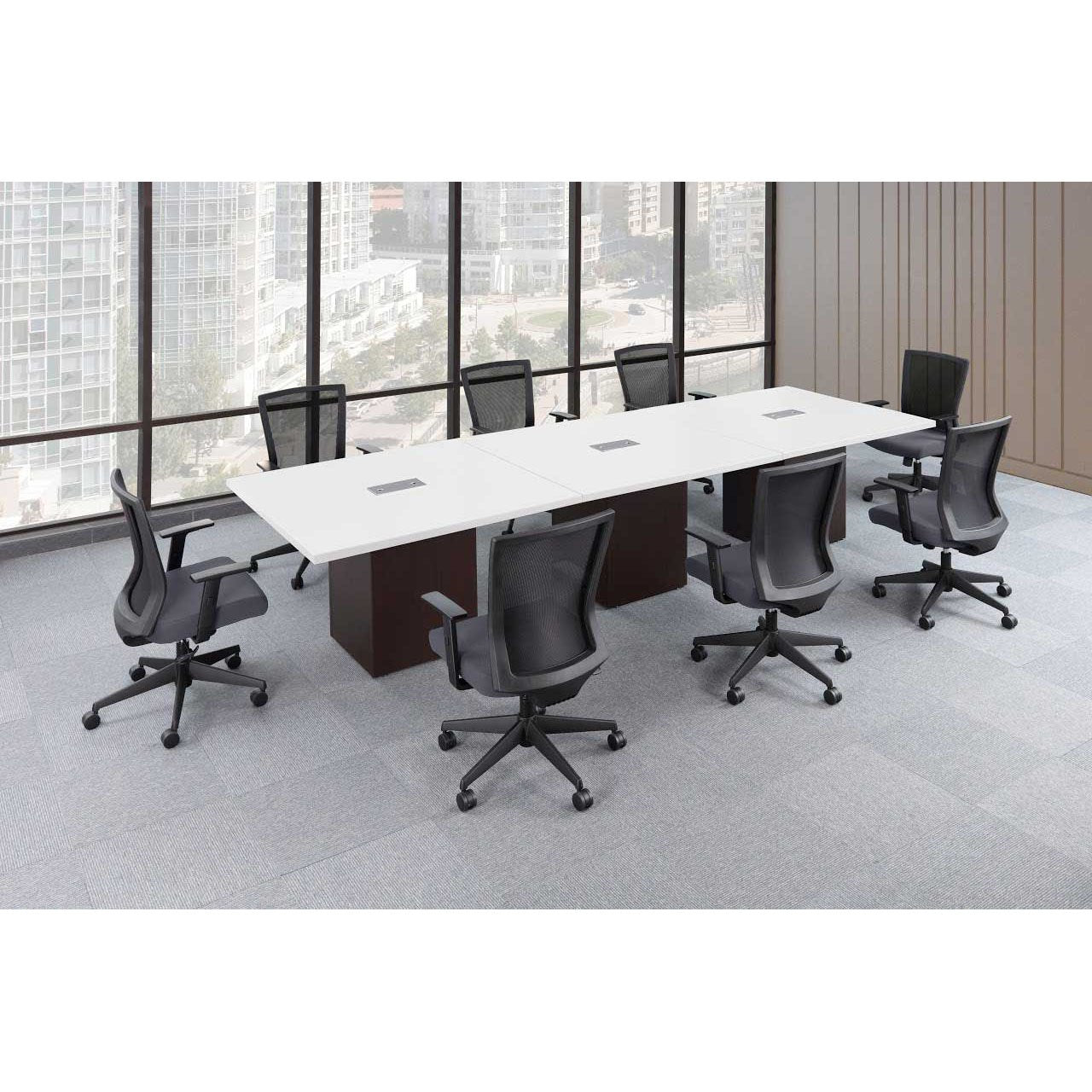 Square Top Cube Base Conference Table