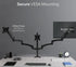 Clamp-On Pneumatic Triple Monitor Arm