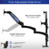 Clamp-On Pneumatic Triple Monitor Arm