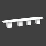 Boat-Shaped Cube Base Conference Table