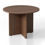 Laminate Cross Base Table Modern Walnut