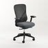 Konfurb Nuvé Executive Chair, black frame, charcoal seat, angled view