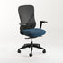 Konfurb Nuvé Executive Chair, black frame, blue seat, angled view