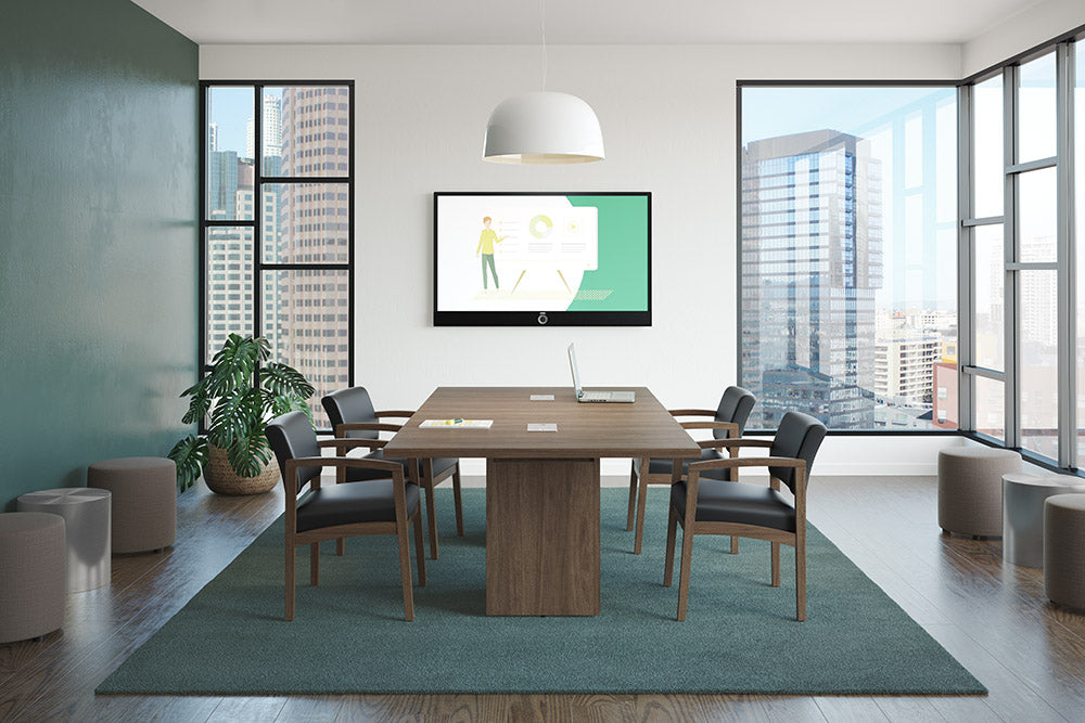 Square Top Cube Base Conference Table
