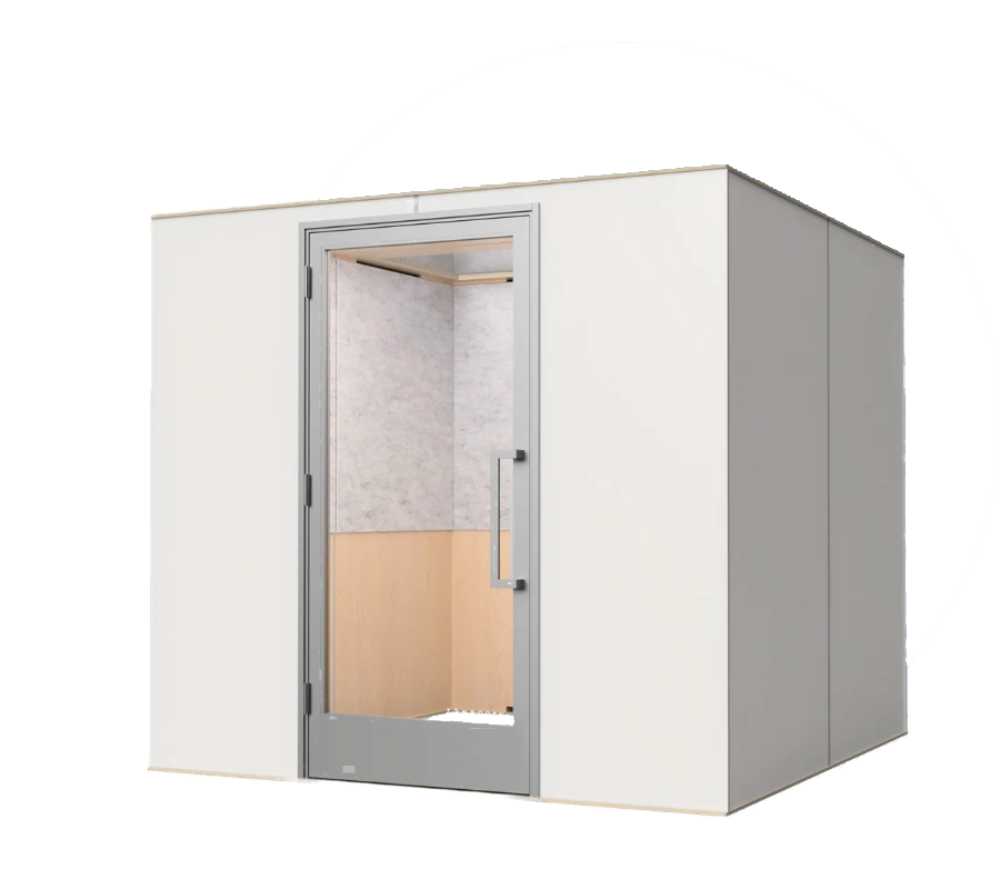 Zenbooth Quad ADA-compliant meeting room — White exterior, product view on white