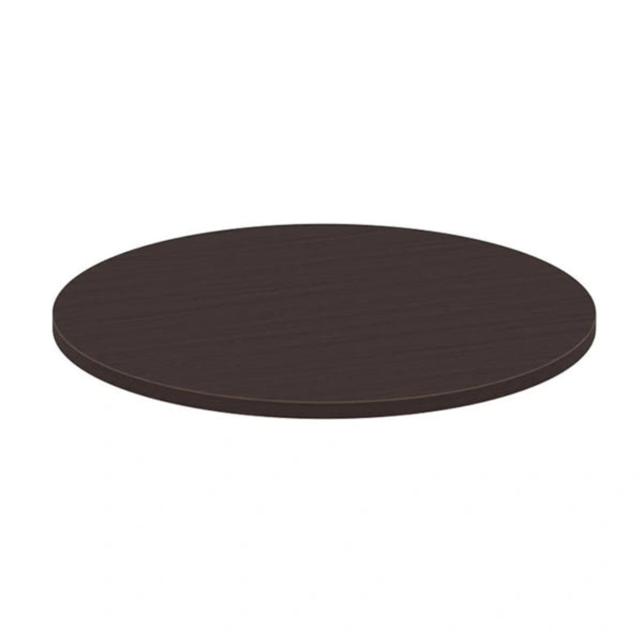 Round Coffee Table with Silver VA Metal Leg Base Espresso