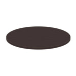 Round Coffee Table with Silver VA Metal Leg Base Espresso