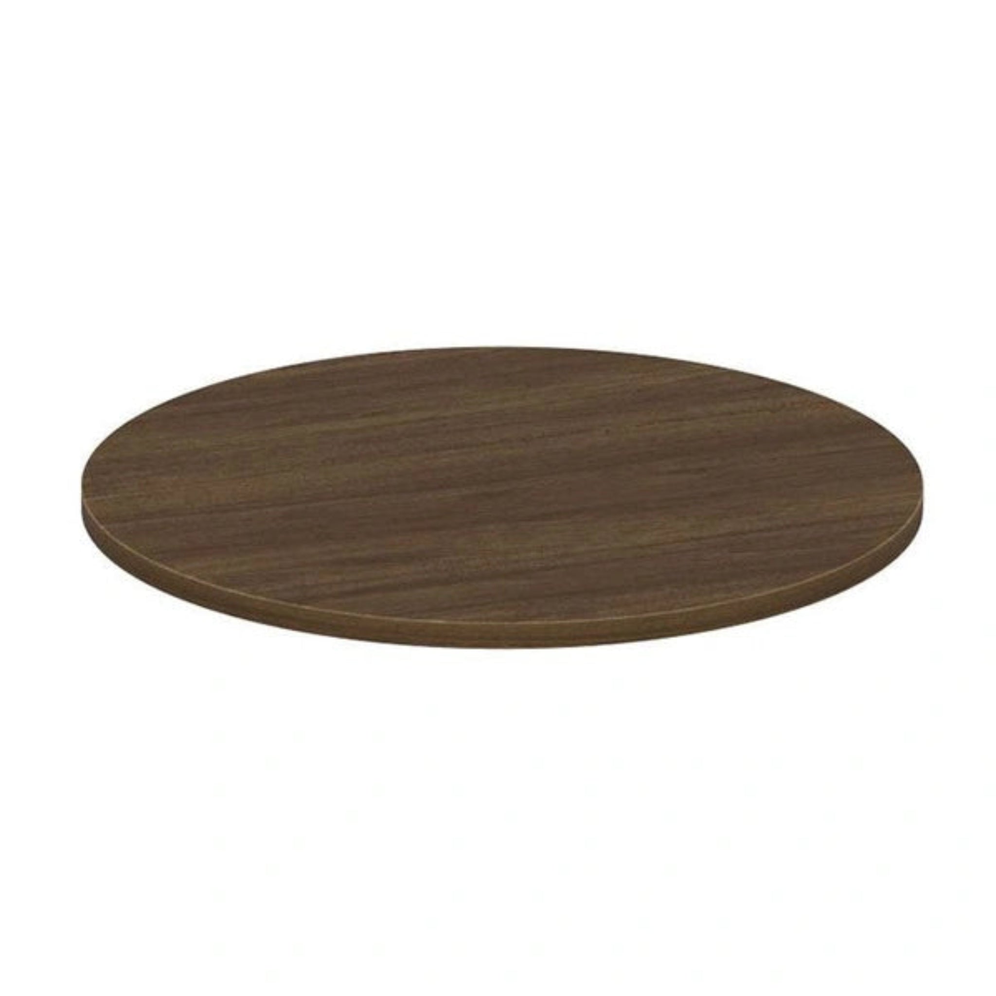 Round Coffee Table with Silver VA Metal Leg Base Modern Walnut