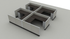 Systems In-Stock 6x6 four station square cubicle cluster, 39 inch collaborative panel height, a Herman Miller AO2 alternative