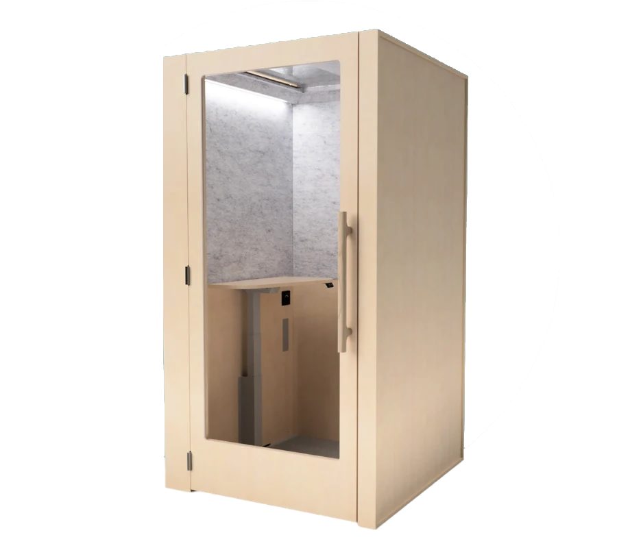 Zenbooth Solo Pro — Maple exterior, product view on white