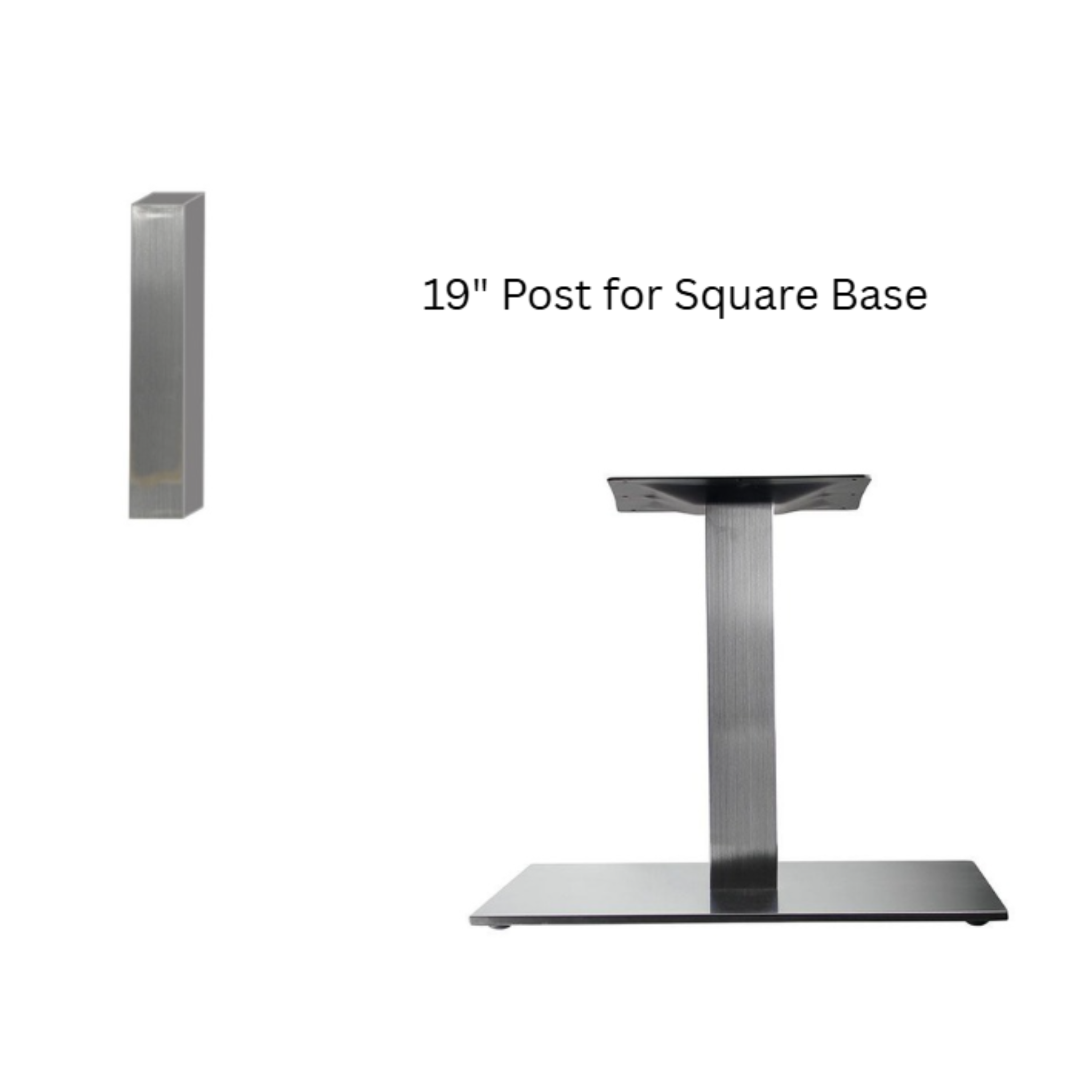 Square Brushed Metal Table Base 19"