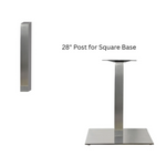 Square Brushed Metal Table Base 28"