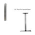 Square Brushed Metal Table Base 41"