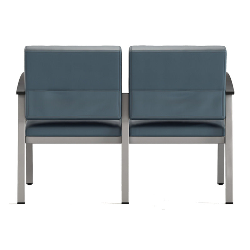 Vitality Medical 2-Seat Bench, shared half arm, rear view