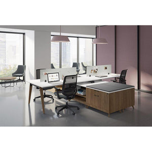 Elements Series Four-Person Workstation with Low Storage