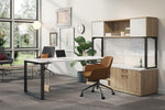 Beveled-Leg L Desk with Storage