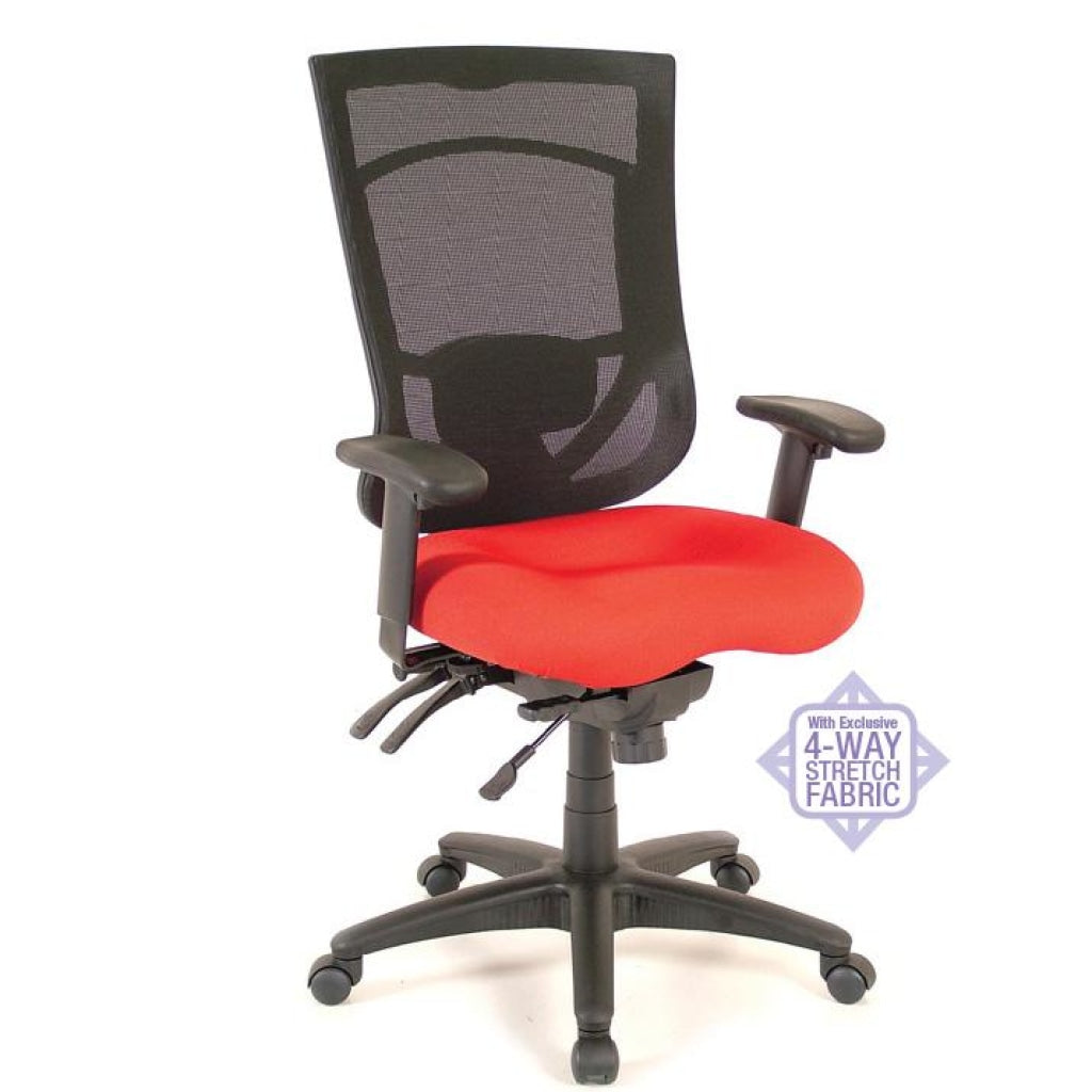 Drone Coolmesh Executive High Back Chair With Adjustable Lumbar Support Fabric / Red No