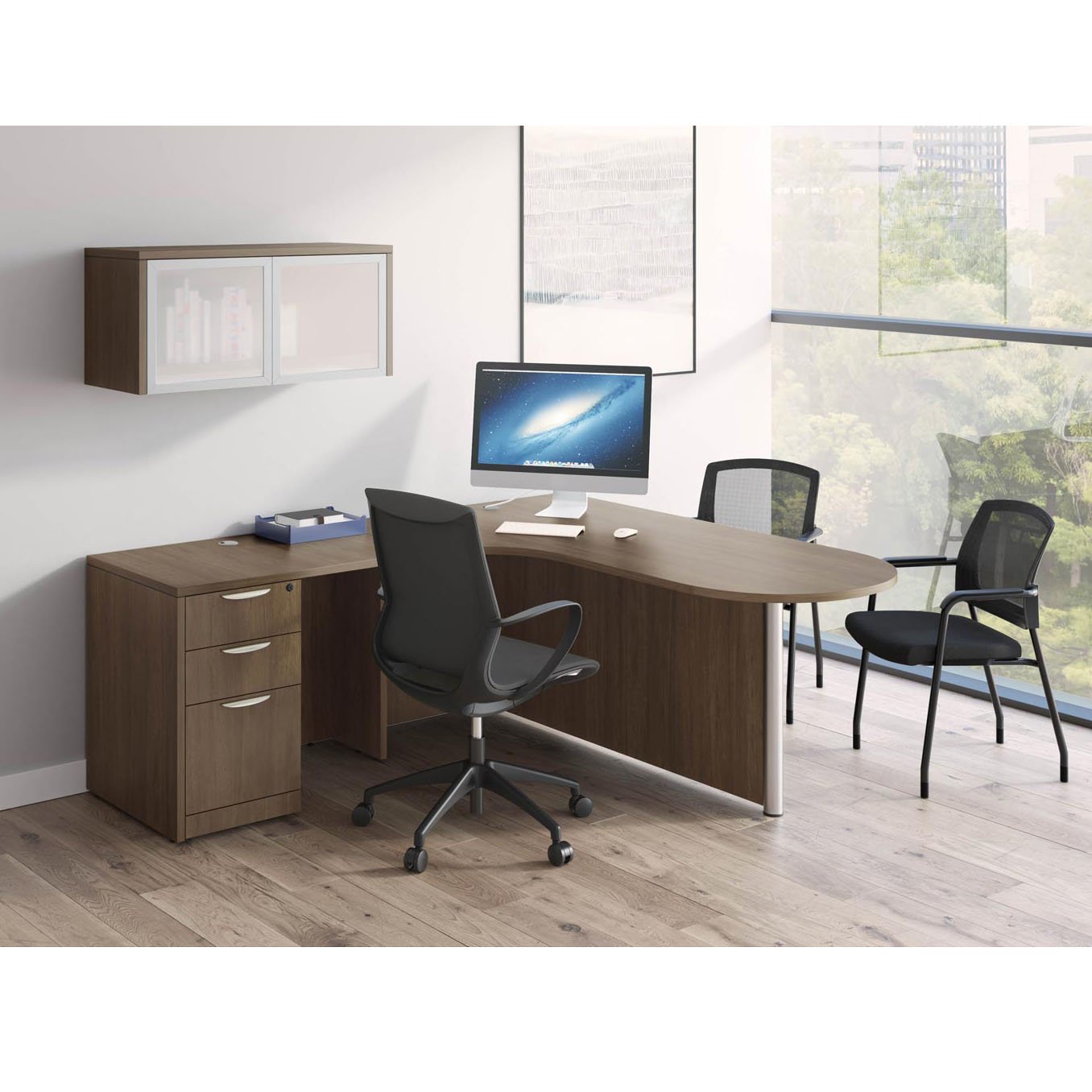 Office Desk With Radial Bullet Top