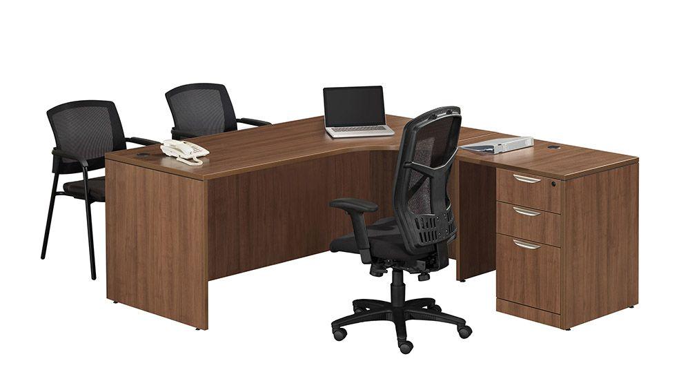 L Desk with File Cabinet