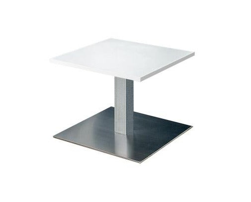 Square Coffee Table with Brushed Metal Base