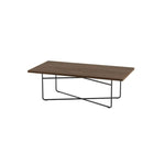 Steel X-Base Coffee Table Modern Walnut