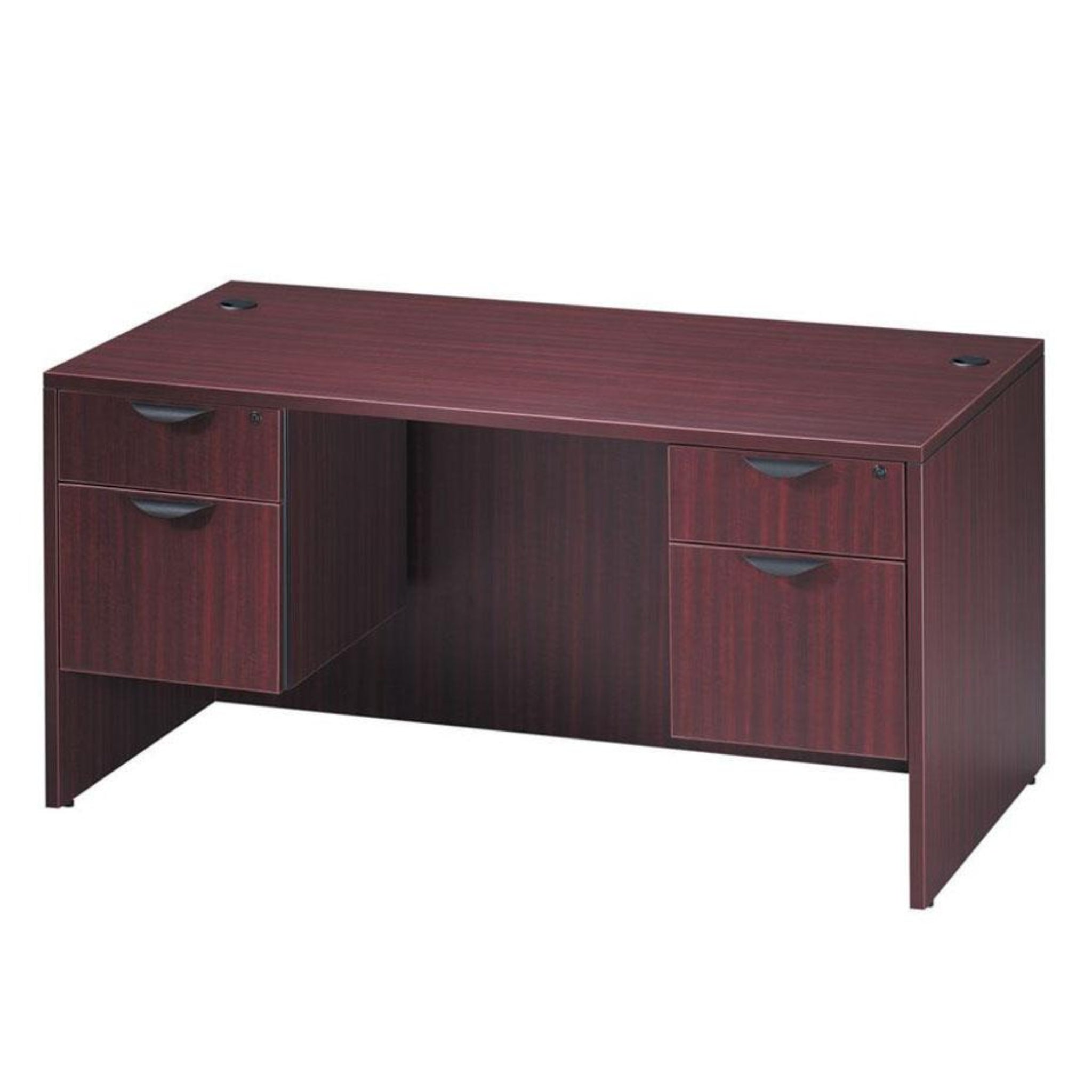 Traditional Straight Desk with Two Hanging File Drawers